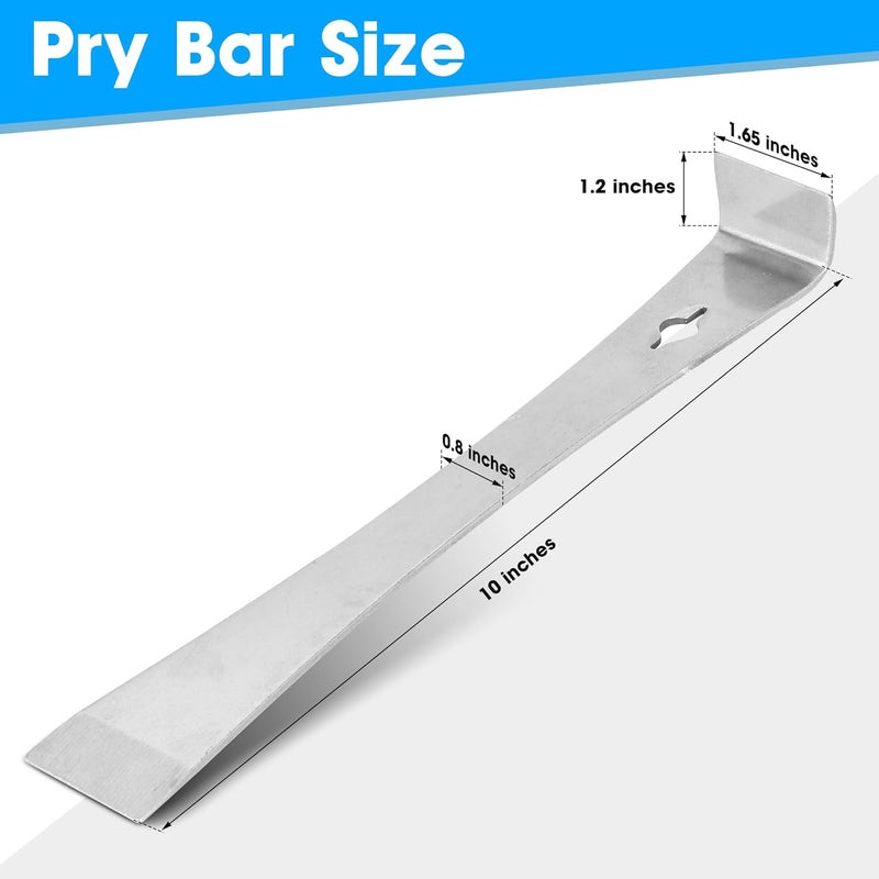 VRYTOR 3-In-1 Pry Bar, 10 Inch Premium Crowbar with Nail Puller for Prying, Scraping, Lifting, Pulling, Heavy Duty Stainless Steel Pry Bars for Home Remolding, Woodworking, Beekeeping - Image 2